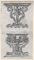 Two Table Designs, Jacques Androuet Du Cerceau French, Etching