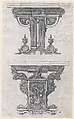 Two Table Designs, Jacques Androuet Du Cerceau French, Etching