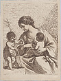 Madonna and Child with St. John the Baptist, Francesco Bartolozzi  Italian, Etching, printed in brown ink; state before letters