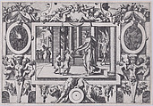 The Children of Medea and Jason Give Creusa the Fatal Present (Par ses deux fils à l'épouse nouvelle envoyé en don la couronne mortelle...), from "Jason and the Golden Fleece", René Boyvin French, Engraving