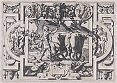 Jason Sows the Dragon's Teeth (Jason les dompte et sous le joug enserre et labourer leur fait de Mars la terre...), from "Jason and the Golden Fleece", René Boyvin  French, Engraving