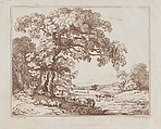 Pastoral Riverside Scene, Thomas Rowlandson British, Etching, printed in brown ink