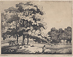 A Park Landscape, Thomas Rowlandson British, Etching and aquatint