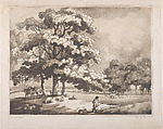 A Park Landscape, Thomas Rowlandson British, Etching, aquatint and roulette