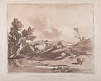 Landscape with a Figure Herding Cattle, and a Shepherd Resting, Thomas Rowlandson British, Etching, soft-ground etching and aquatint