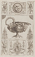 Panels of Ornament, nos. CLXXXVI–CXCII, plate 36 from "Designs for Various Ornaments", Michelangelo Pergolesi  Italian, Etching; printed in dark brown ink