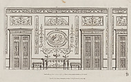 Interior Ornamented Wall with Doors, nos. 228–239, plate 42 from "Designs for Various Ornaments", Michelangelo Pergolesi  Italian, Etching