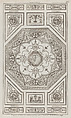 Ceiling Ornament, nos. CCCXXII–CCCXXVI, plate 50 from "Designs for Various Ornaments", Michelangelo Pergolesi  Italian, Etching; printed in dark brown ink
