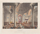 St. Stephen's Walbrook, Thomas Rowlandson  British, Hand-colored etching and aquatint