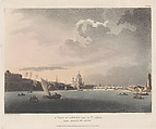 A View of London from the Thames, Thomas Rowlandson  British, Hand-colored etching and aquatint