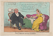 The Parson [Reverend O'Meara] and the Clarke, Thomas Rowlandson  British, Hand-colored etching