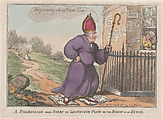 A Pilgrimage from Surry to Gloucester Place or the Bishop is an Extacty, Thomas Rowlandson  British, Hand-colored etching
