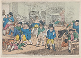 A Mad Dog in a Coffee House, Thomas Rowlandson  British, Hand-colored etching