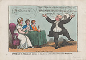 Doctor O'Meara's Return to His Family After Preaching Before Royalty, Thomas Rowlandson British, Hand-colored etching