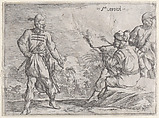 Moors, from a set of costume plates of different nations, Johann Wilhelm Baur ? German, Etching