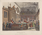Herald's College, The Hall, Thomas Rowlandson  British, Hand-colored etching and aquatint