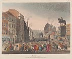 Pillory, Charing Cross, Thomas Rowlandson  British, Hand-colored etching and aquatint