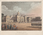 Mounting Guard, St. James's Park, Thomas Rowlandson  British, Hand-colored etching and aquatint
