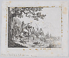 Cossacks riding along a riverbank, Friedrich August de La Belle  German, Etching