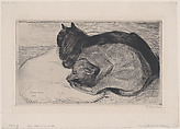 Deux Chats sur un Coussin, Théophile-Alexandre Steinlen French, born Switzerland, Drypoint