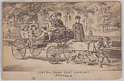 Central Park Goat Carriage (Souvenir Postcard), Anonymous, American, 19th century American, Lithograph on card
