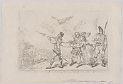 [Col. Topham Endeavouring, With His Squirt, to Extinguish the Genius of Holman], Thomas Rowlandson  British, Etching