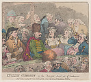 English Curiosity or The Foreigner Stared Out of Countenance, Thomas Rowlandson British, Hand-colored etching