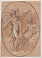 The contest between Apollo and Marsyas, Niccolò Vicentino (Italian, active ca. 1510–ca. 1550), Chiaroscuro woodcut from four blocks in brown