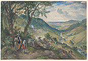 Valley of Vardan, Caucasus, William Simpson British, Scottish, Watercolor and gouache (bodycolor) over graphite