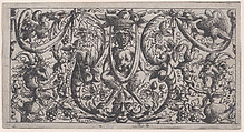 Ornamental Fillet with a Satyr at Centre, Augustin Hirschvogel German, Etching