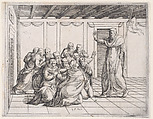 Risen Christ Appearing to the Disciples, from Old and New Testaments, Augustin Hirschvogel German, Etching