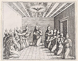 Pentecost, from Old and New Testaments, Augustin Hirschvogel German, Etching