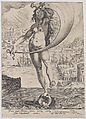 Fortune, plate 1 from "Virtues and Vices", Zacharias Dolendo  Netherlandish, Engraving; New Hollstein's first state of two