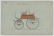 Four Wheel Dog Cart #4023, Brewster & Co. American, Pen and black ink, watercolor and gouache