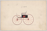 Side Bar Road Wagon #4206, Brewster & Co. American, Pen and black ink watercolor and gouache