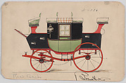 Road Coach #4126, Brewster & Co. American, Graphite, pen and black ink, watercolor and gouache with gum arabic