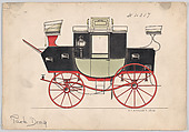 Park Drag #4207, Brewster & Co. American, graphite, pen and black ink, watercolor and gouache
