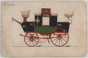 Park Drag #3328, Brewster & Co. American, Pen and black ink, watercolor and gouache with gum arabic and metallic paint