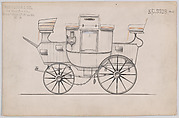 Park Drag #3328a, Brewster & Co. American, Graphite, pen and black ink, watercolor and gouache, and ink stamp