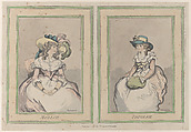 Modish and Prudish, Thomas Rowlandson  British, Hand-colored etching