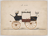 Open Coach #3538, Brewster & Co. American, Pen and black ink, watercolor and gouache with gum arabic