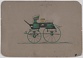 Four Wheel Dog Cart .# 3705, Brewster & Co. American, Pen, black ink watercolor and gouache with gum arabic