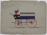 Wagonette Break #3590, Brewster & Co. American, Pen and black ink, watercolor and gouache with gum arabic