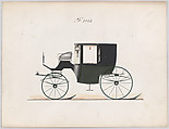 Design for Coupé, no. 3048, Brewster & Co.  American, Pen and black in, watercolor and gouache with gum arabic