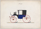 Design for Coupé, no. 3005, Brewster & Co.  American, Pen and black ink, watercolor and gouache with gum arabic and metallic ink