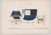 Chariot #808, Brewster & Co.  American, Pen and black ink, watercolor and gouache, gum arabic and metallic ink
