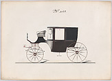 Design for Coupé, no. 3088, Brewster & Co.  American, Pen and black ink, watercolor and gouache with gum arabic