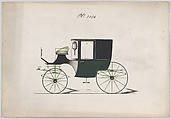Design for Coupé, no. 3096, Brewster & Co.  American, pen and black ink, watercolor and gouache
