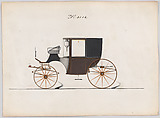 Design for Coupé, no. 3114, Brewster & Co.  American, Pen and black ink, watercolor and gouache with gum arabic