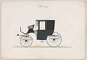 Design for Coupé, no. 3144, Brewster & Co.  American, Pen and black ink, watercolor and gouache with gum arabic